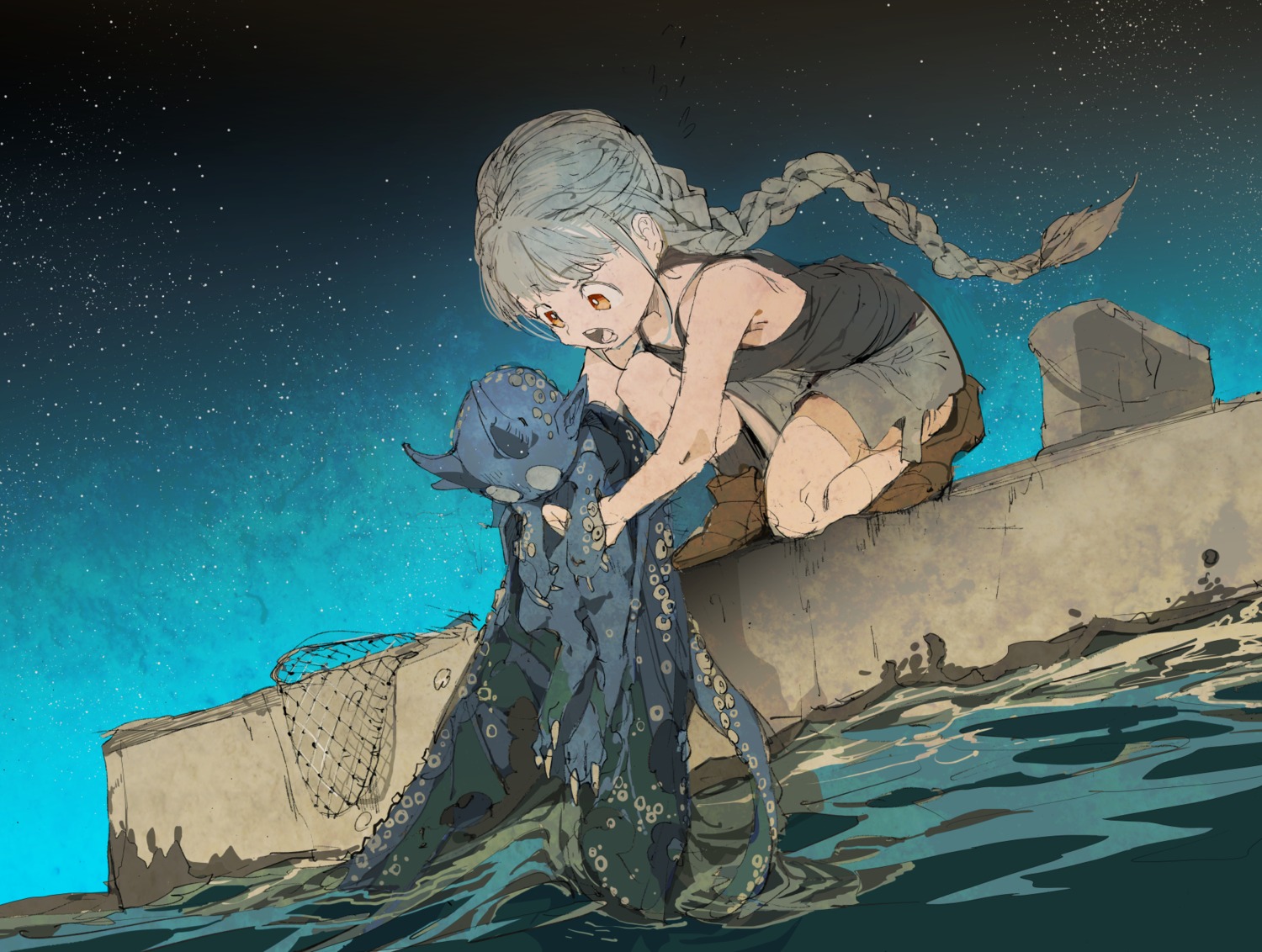 demizu_posuka, horns, monster, pointy_ears, sketch, wings