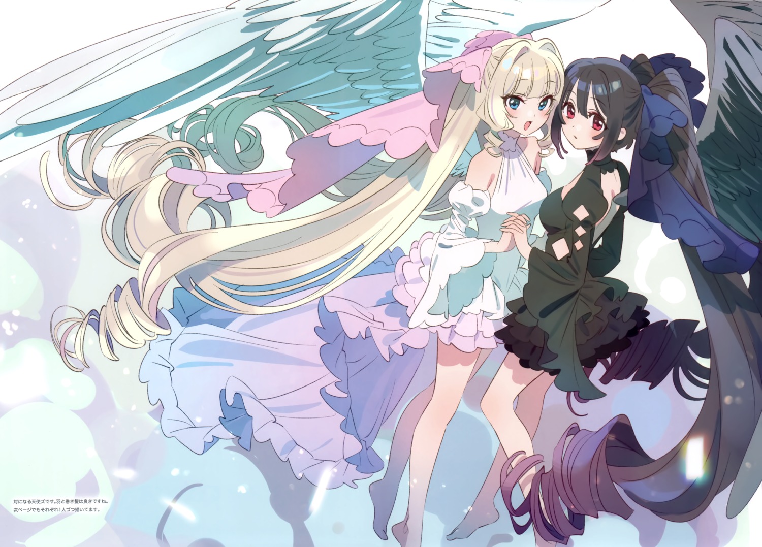 dress, no_bra, wings, yamamochi, yamamoto_yumiko
