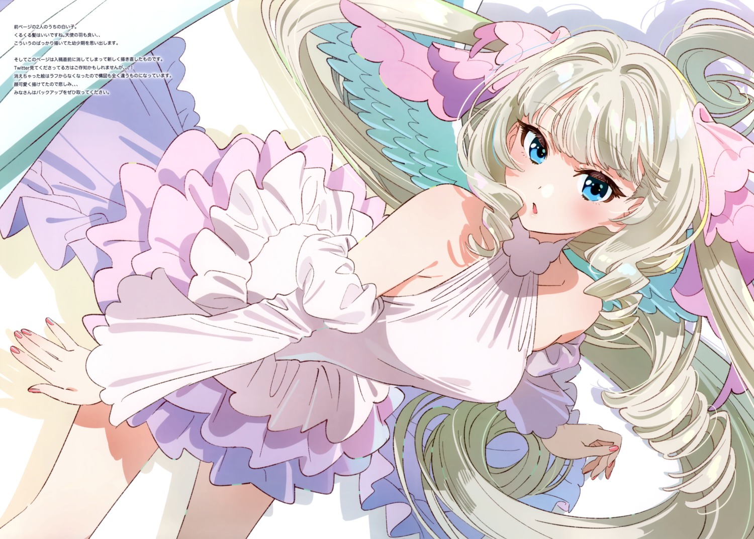 dress, no_bra, wings, yamamochi, yamamoto_yumiko