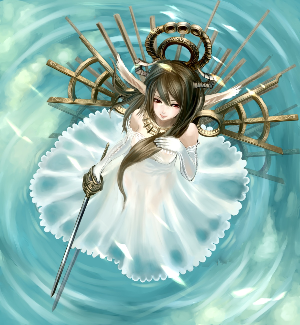 cherokee, dress, pixiv_fantasia, sword