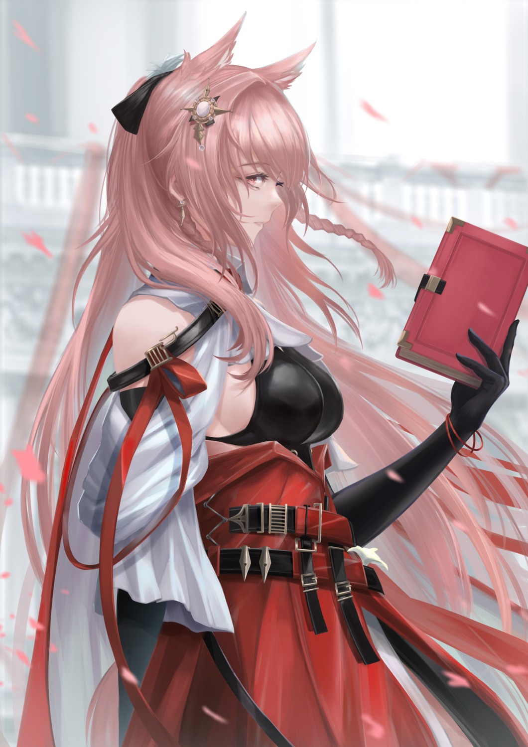 akana93, animal_ears, arknights, bra, pozyomka_(arknights)