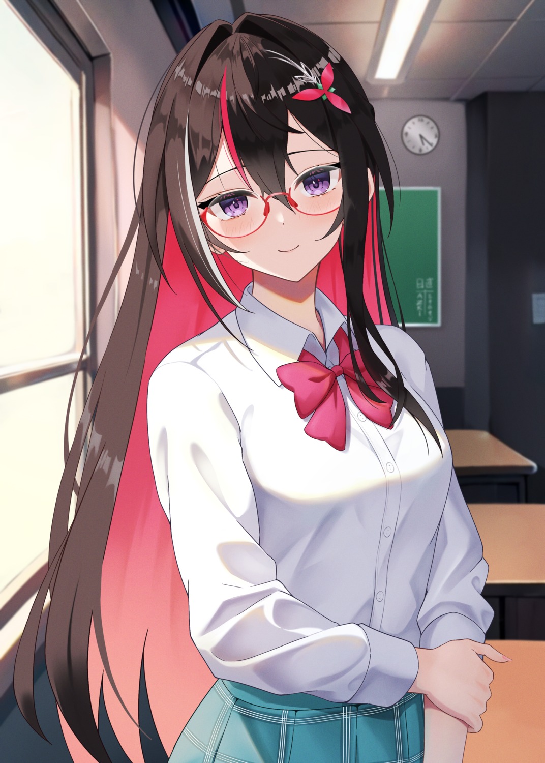 azki_(hololive), hololive, megane, seifuku, telu