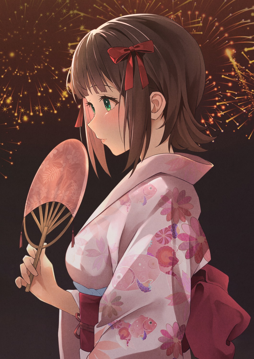 amami_haruka, b1ack, the_idolm@ster, yukata
