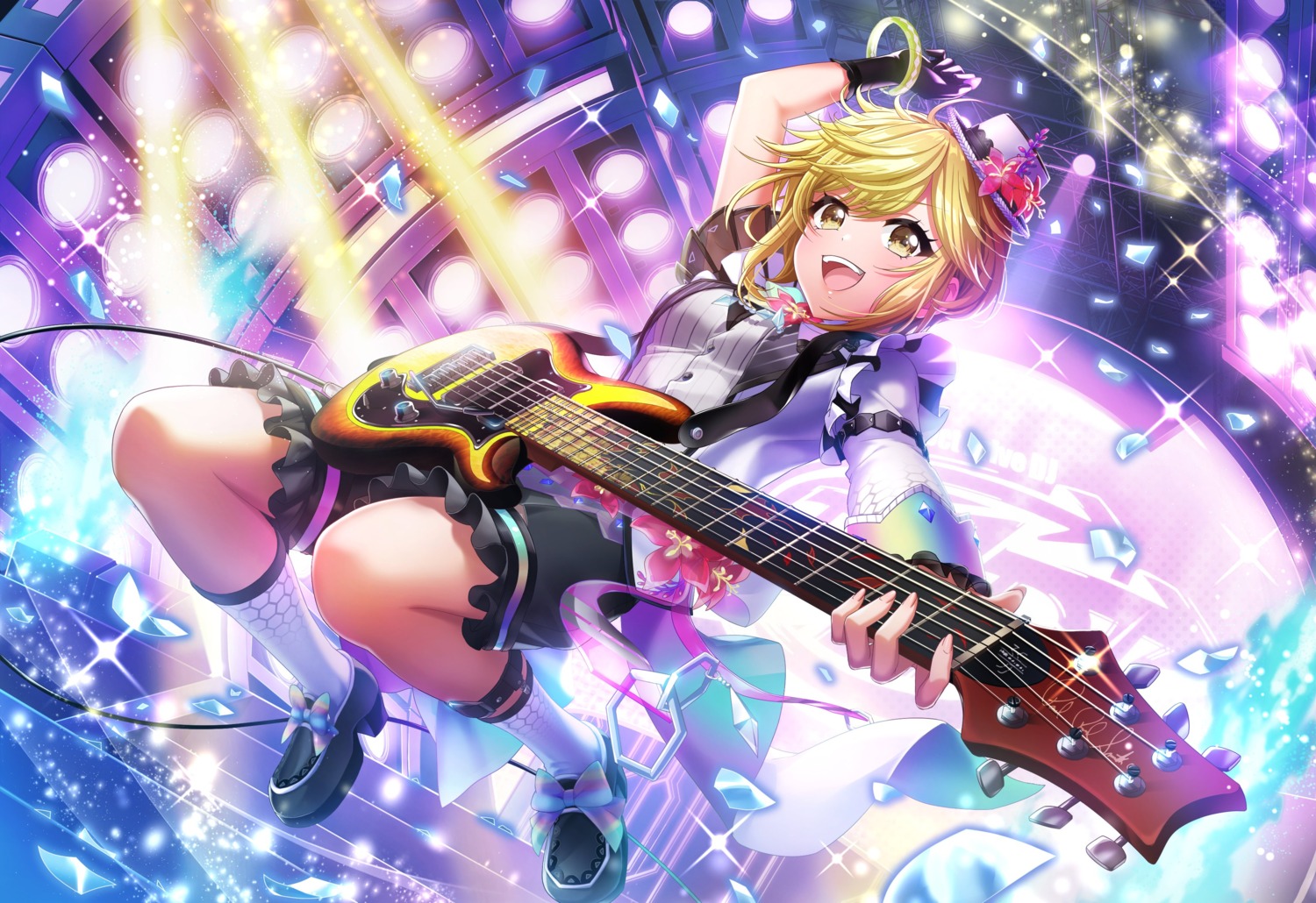 d4dj, garter, guitar, heels, tagme, tsukimiyama_nagisa, uniform