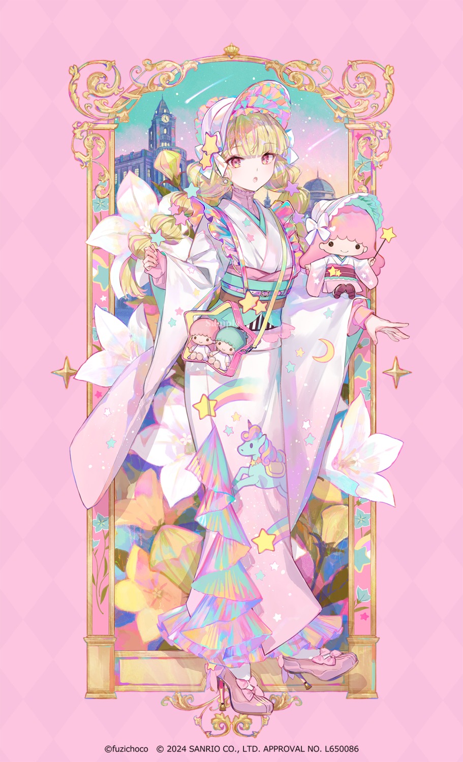 crossover, fuzichoko, heels, japanese_clothes, little_twin_stars, sample, sanrio