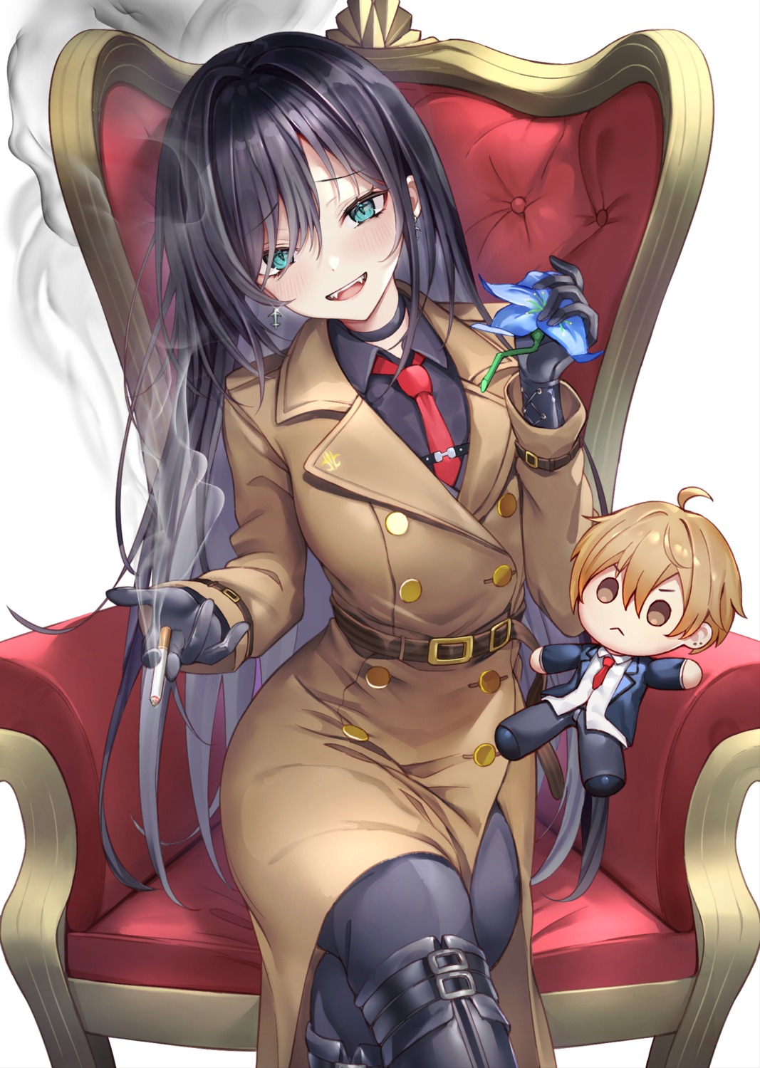 chibi, danshi_kinsei_game_sekai_de_ore_ga_yarubeki_yuiitsu_no_koto, haishiki, seifuku, smoking, uniform