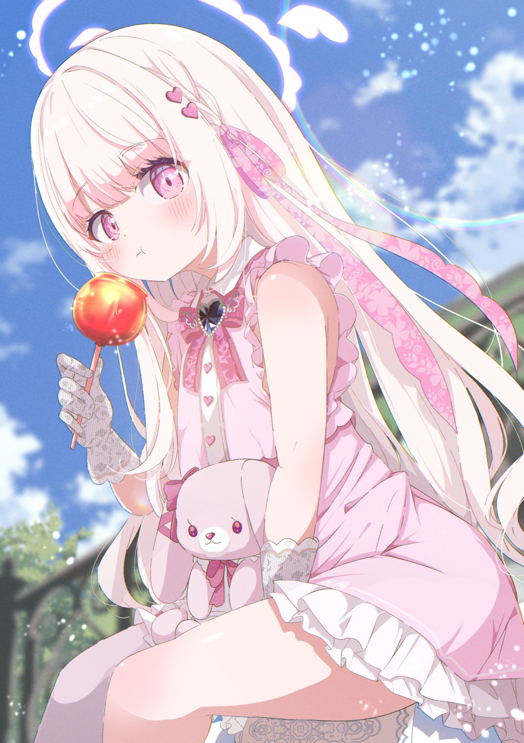 dress, garter, halo, indie_virtual_youtuber, kagamia_shukuri, majima, thighhighs