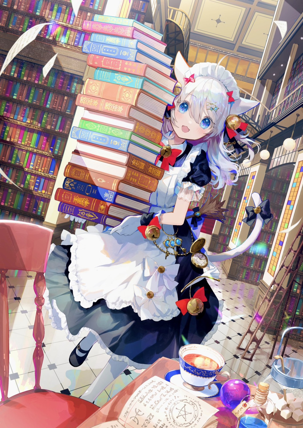 animal_ears, artist_revision, maid, negimapurinn, nekomimi, tail