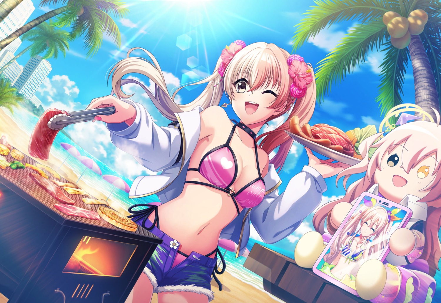 bikini, d4dj, open_shirt, shinomiya_kokoa, swimsuits, tagme