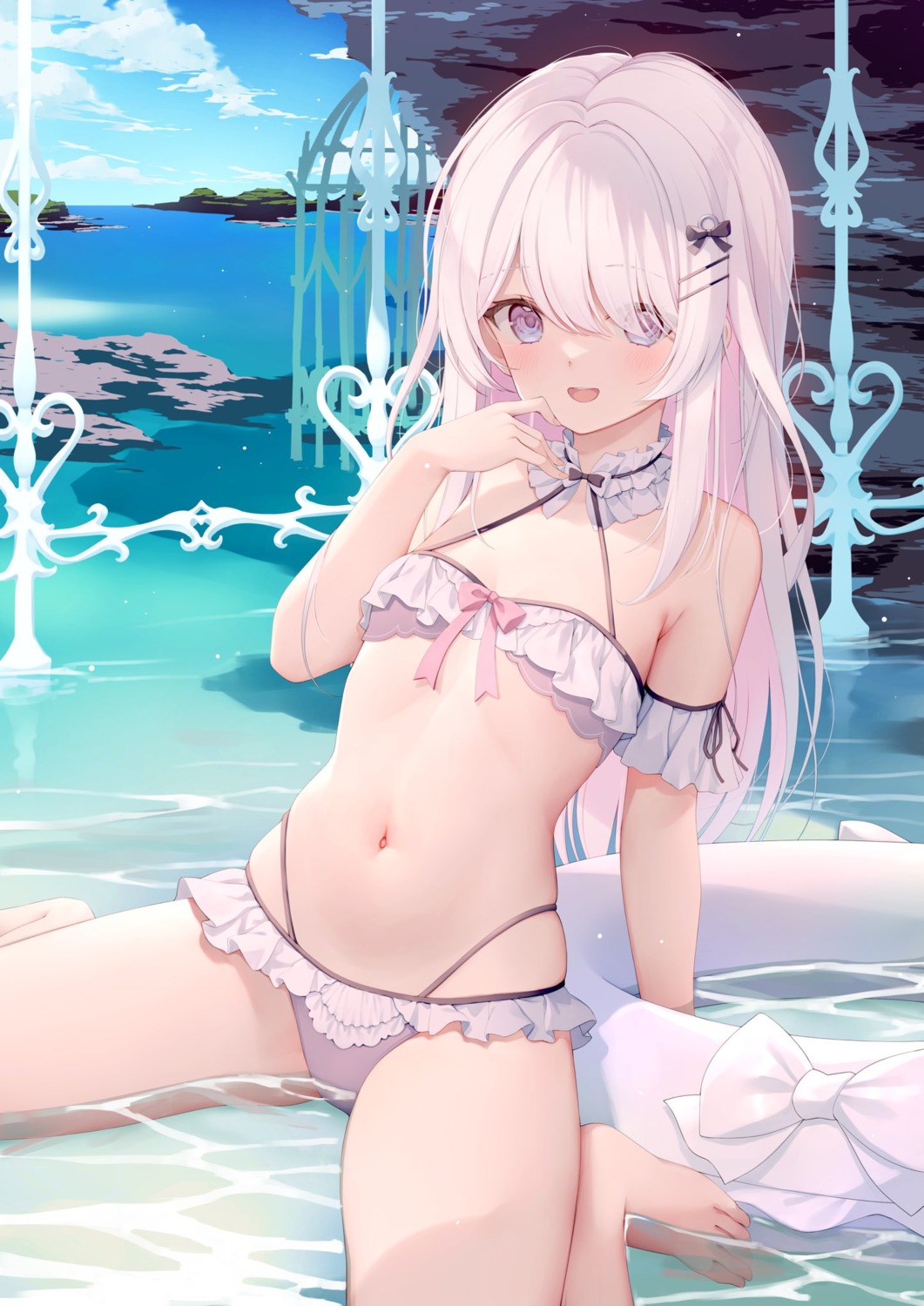 bikini, indie_virtual_youtuber, nekoze, swimsuits, wet, yoshino_ryou
