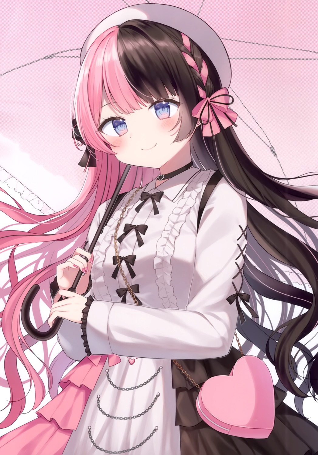 dress, gelatin*, iris_black_games, shiino_sera, tachibana_hinano, umbrella, vspo!