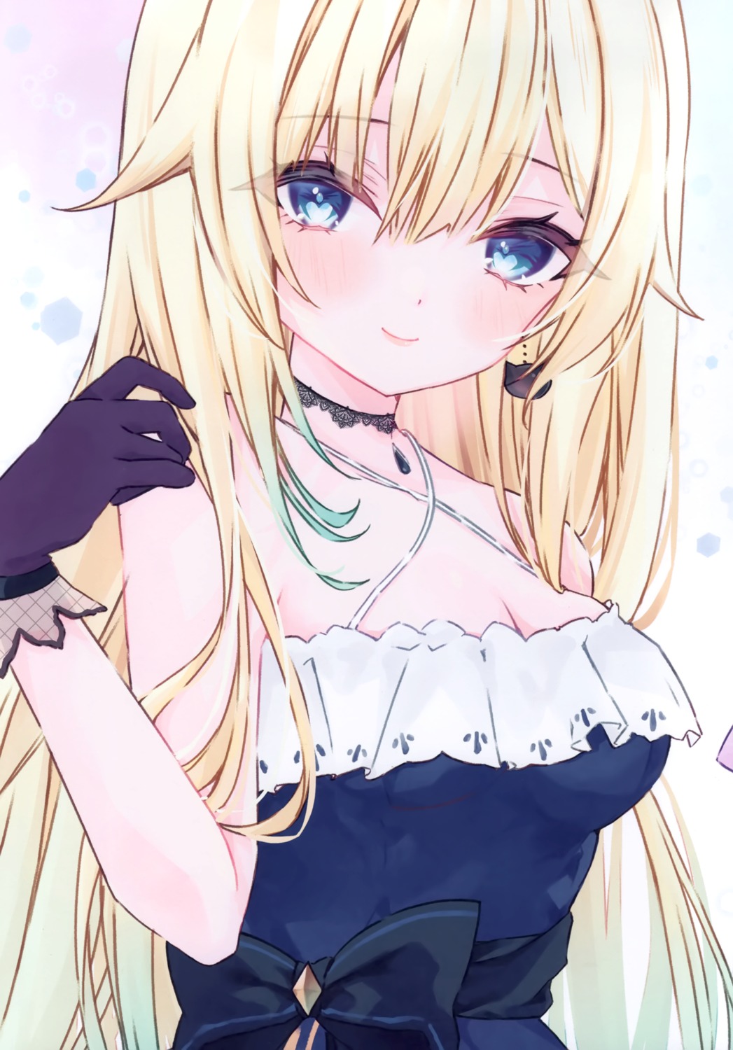 aizawa_ema, dress, fishnets, moizumi_shipon, no_bra, see_through, sheep_cat, vspo!