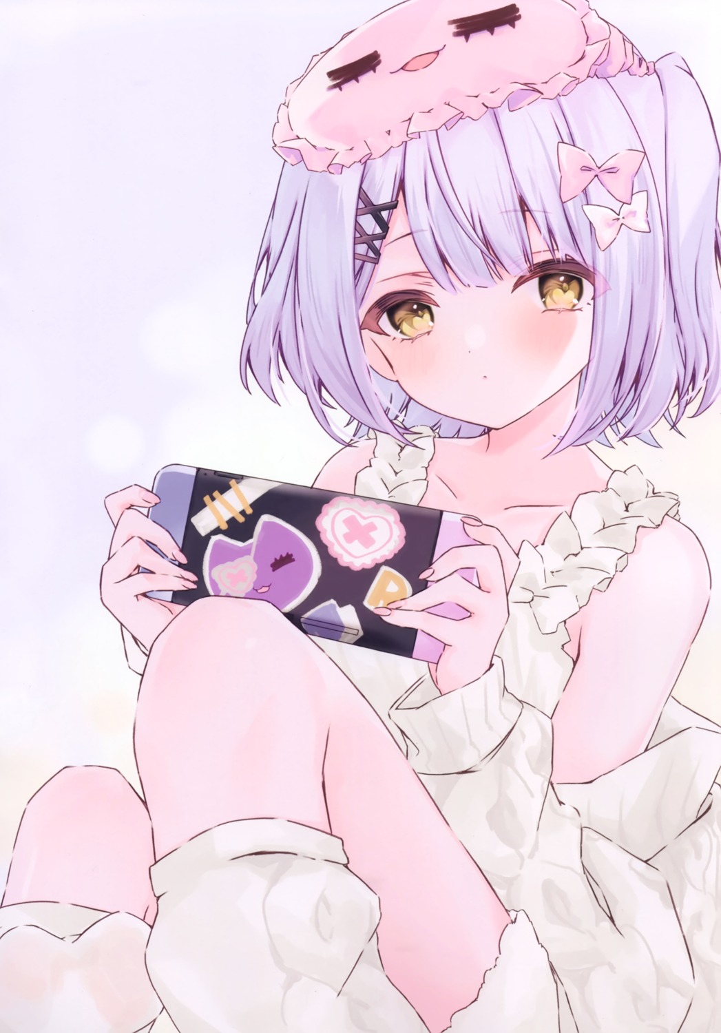 moizumi_shipon, pajama, sheep_cat, shinomiya_runa, sweater, vspo!