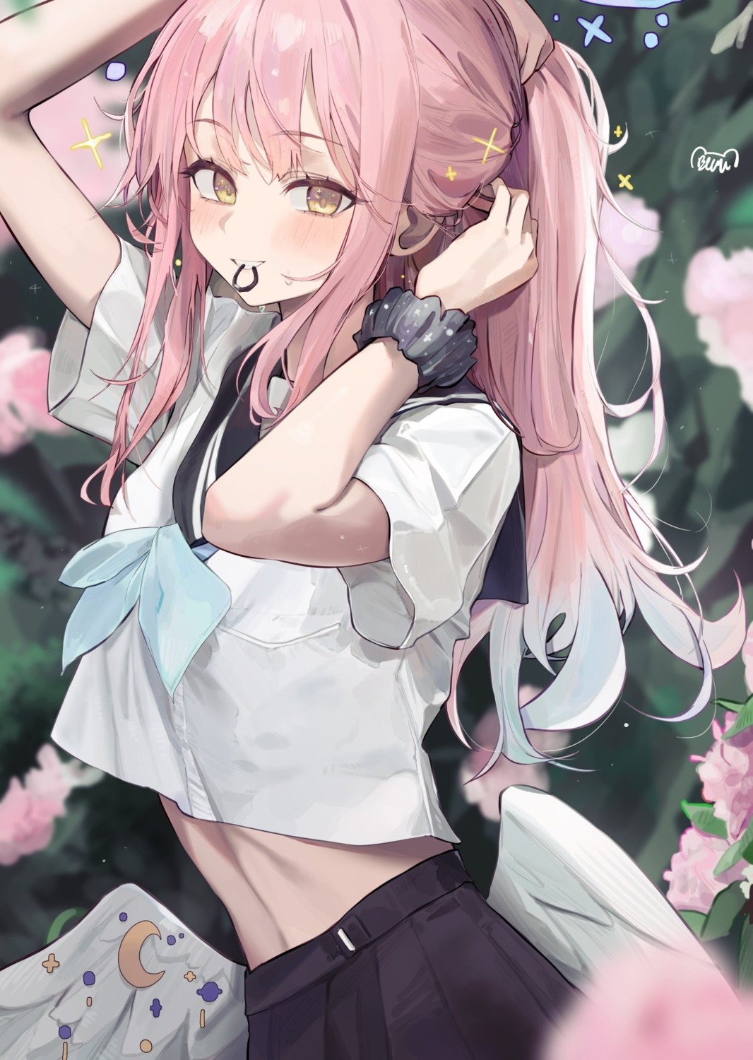 angel, blanc_(whit_blanc), blue_archive, misono_mika, seifuku, wings