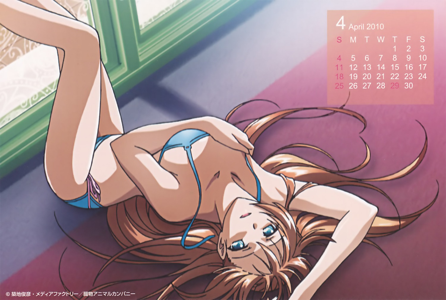 bikini, calendar, jpeg_artifacts, kämpfer, sakura_kaede, swimsuits