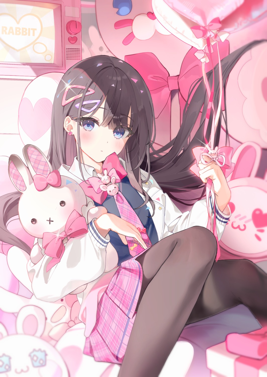 miltea, pantyhose, seifuku, skirt_lift, sweater