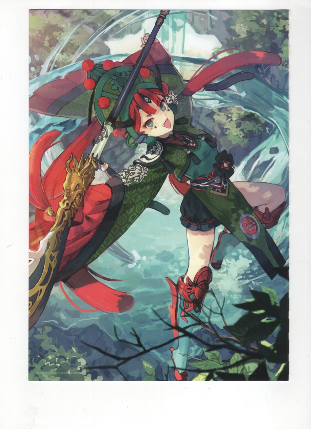 armor, asian_clothes, hihara_you, raw_scan, weapon