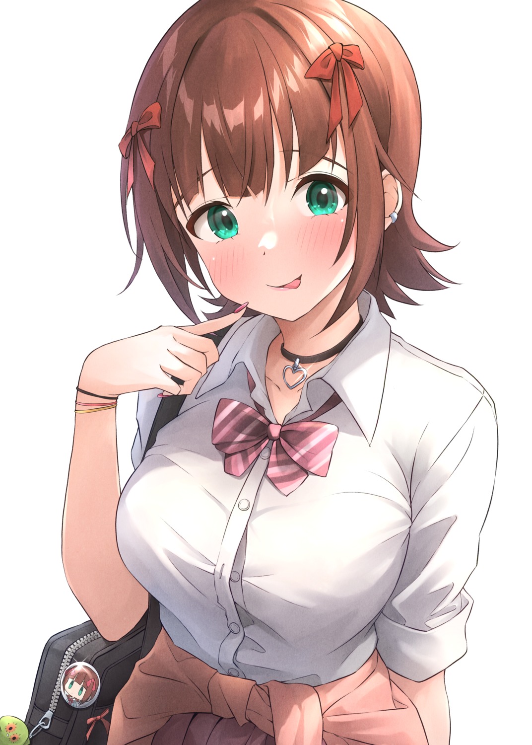 amami_haruka, b1ack, chibi, seifuku, sweater, the_idolm@ster