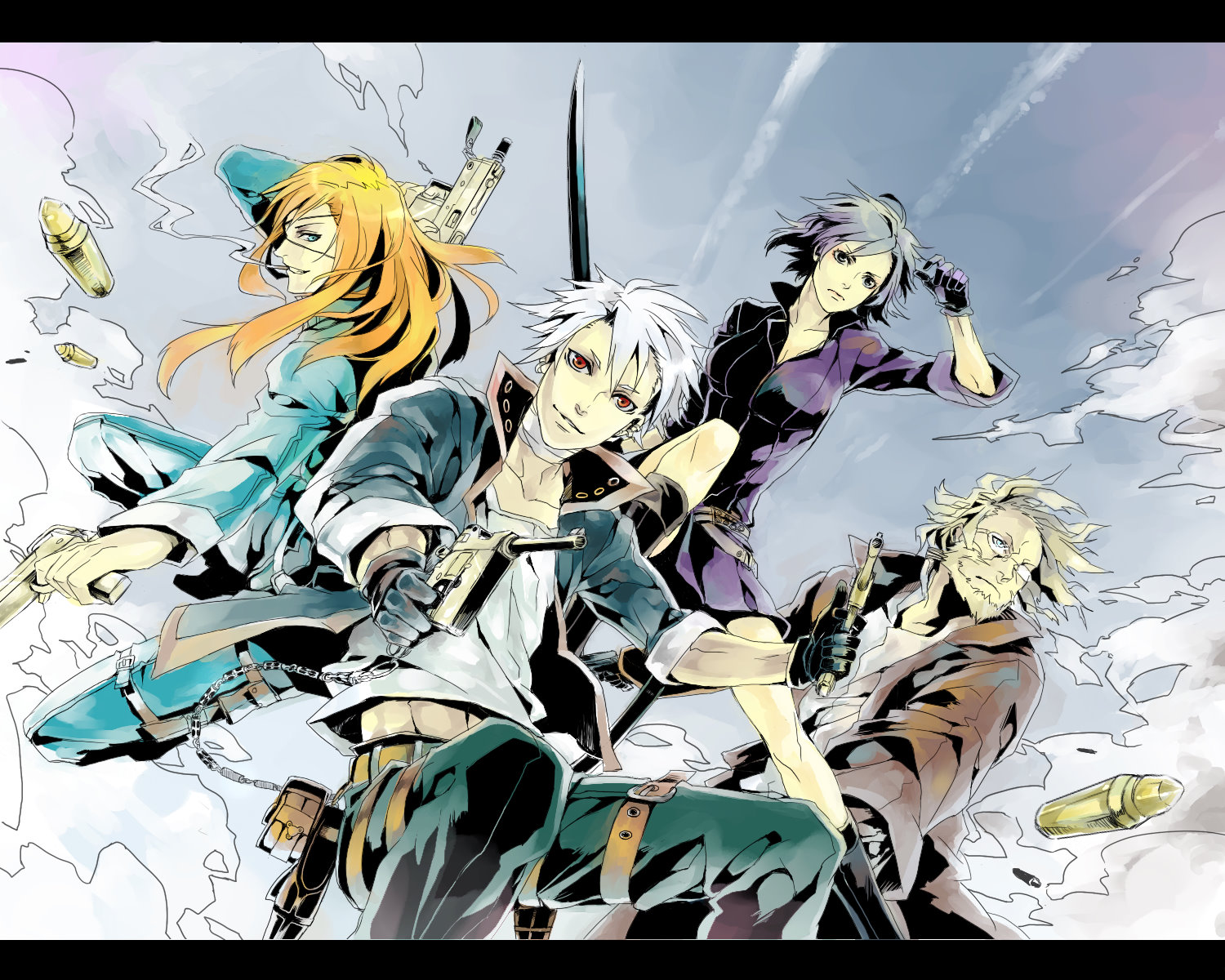 badou_nails, dogs, fuyumine_naoto, gun, haine_rammsteiner, mihai_mihaeroff, saiga_tokihito