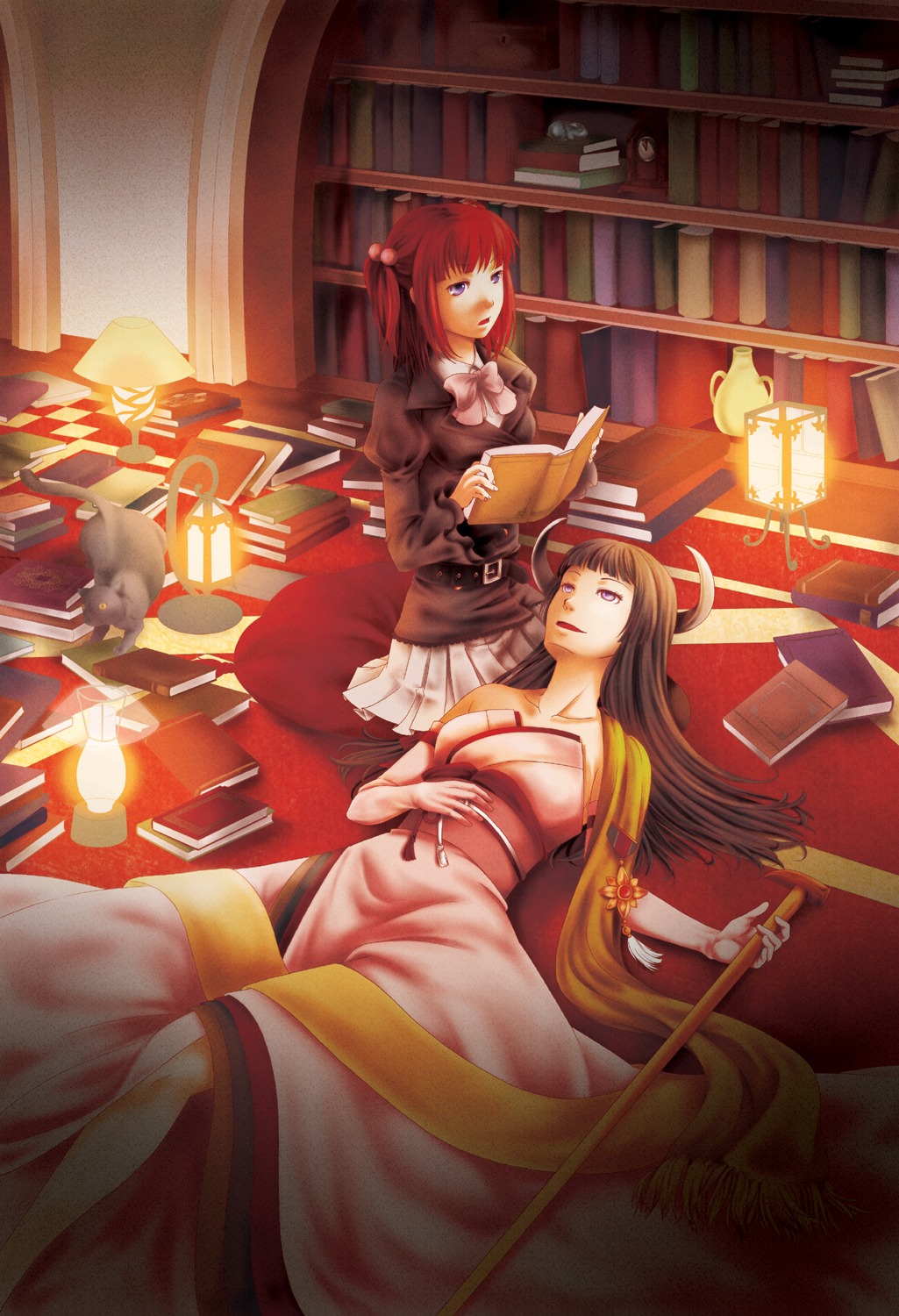 featherine_augustus_aurora, horns, misumi_kouji, thighhighs, umineko_no_naku_koro_ni, ushiromiya_ange