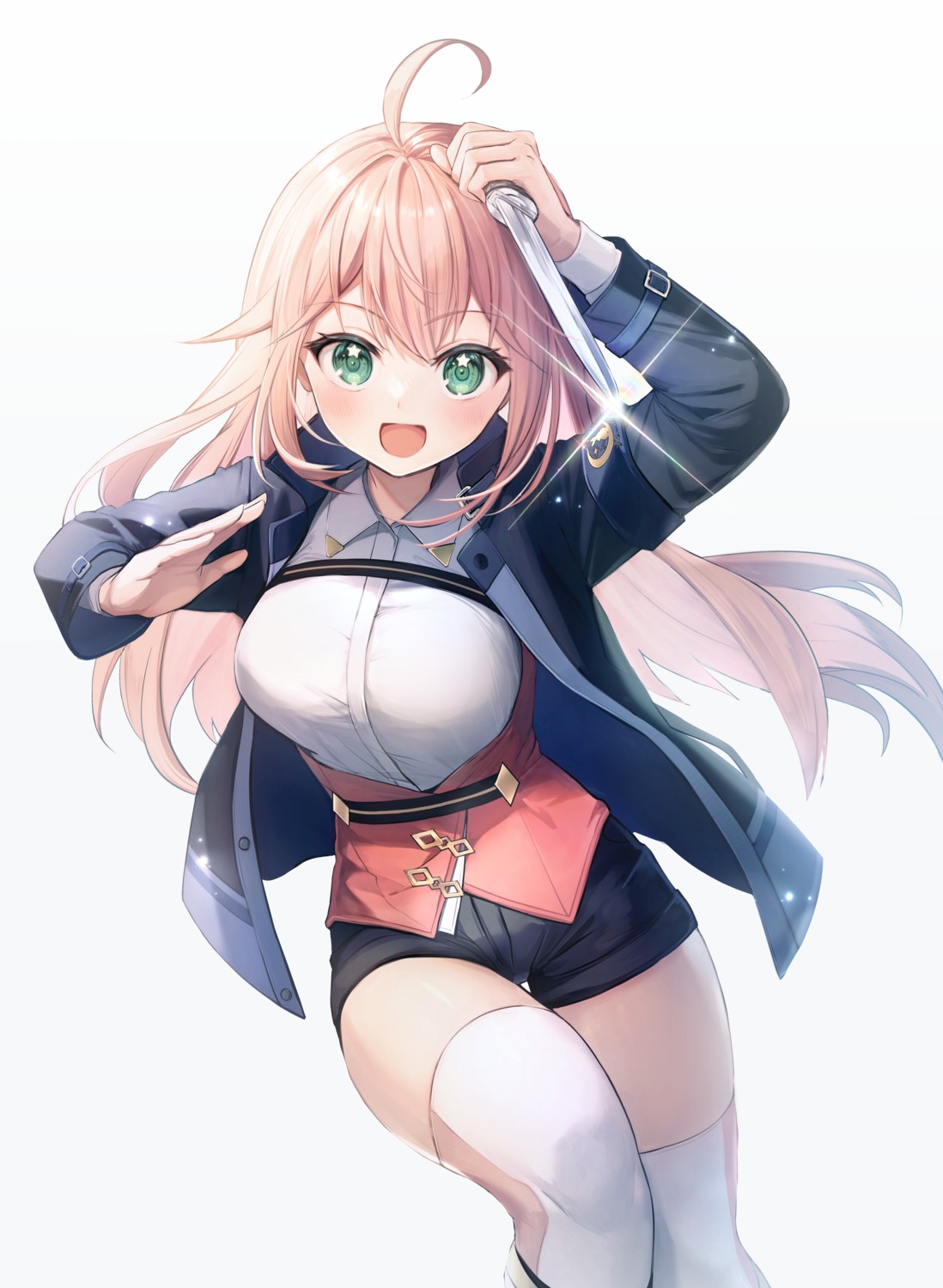 caroline_ingrott, thighhighs, uniform, weapon, yonezou, yuusha_party_wo_oidasareta_kiyou_bimbou