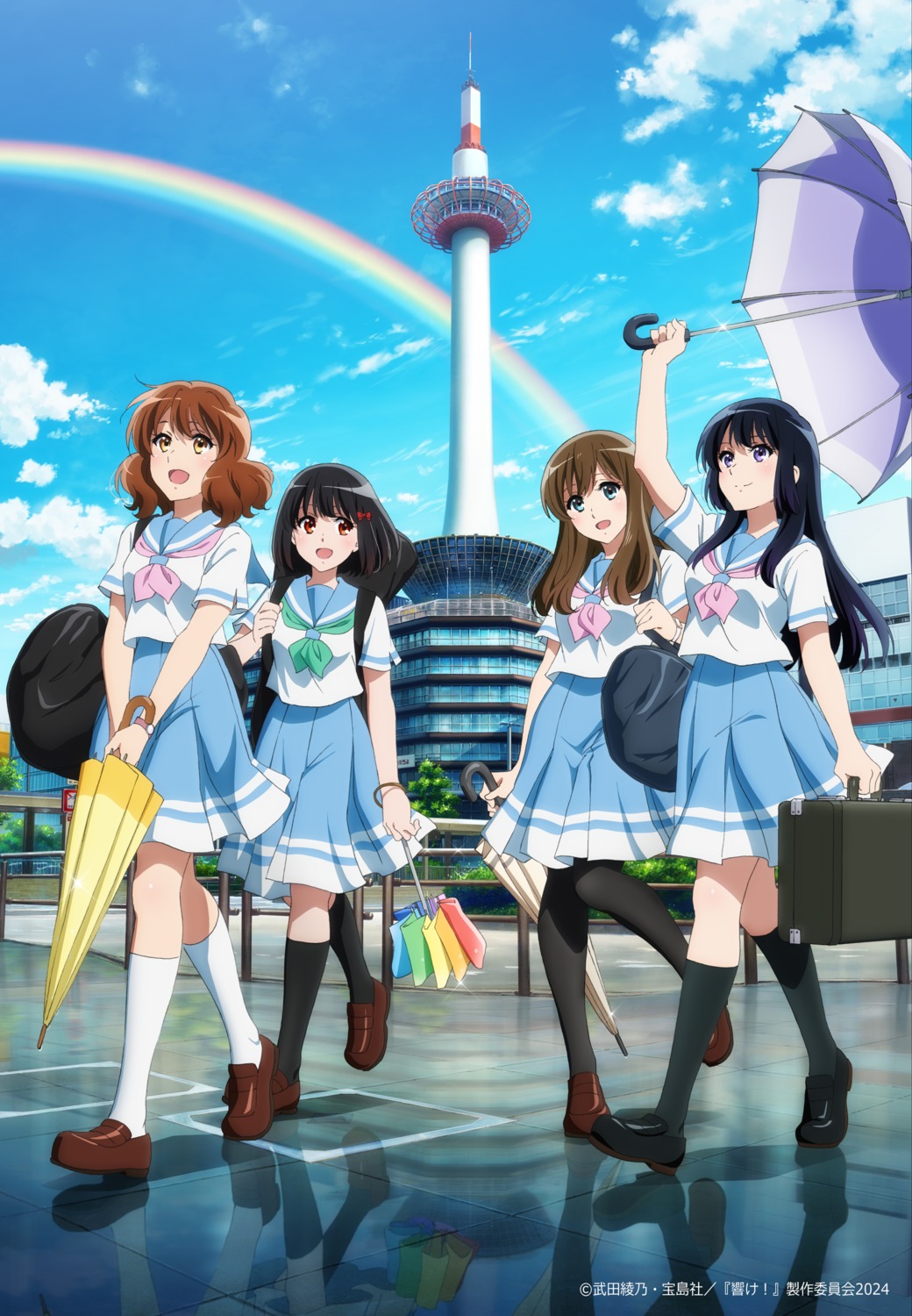 hibike!_euphonium, hisaishi_kanade, kousaka_reina, kuroe_mayu, oumae_kumiko, pantyhose, seifuku, tagme