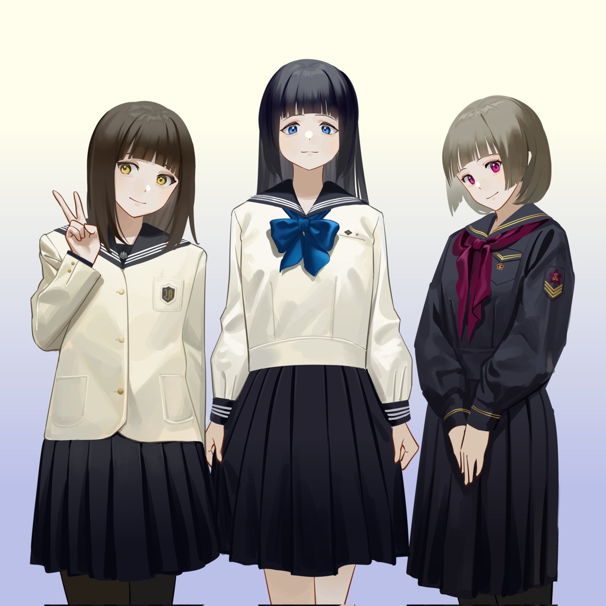 mugugu, pantyhose, seifuku