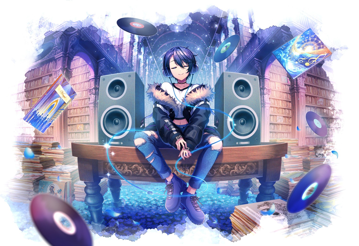 d4dj, headphones, miyake_aoi, tagme, torn_clothes