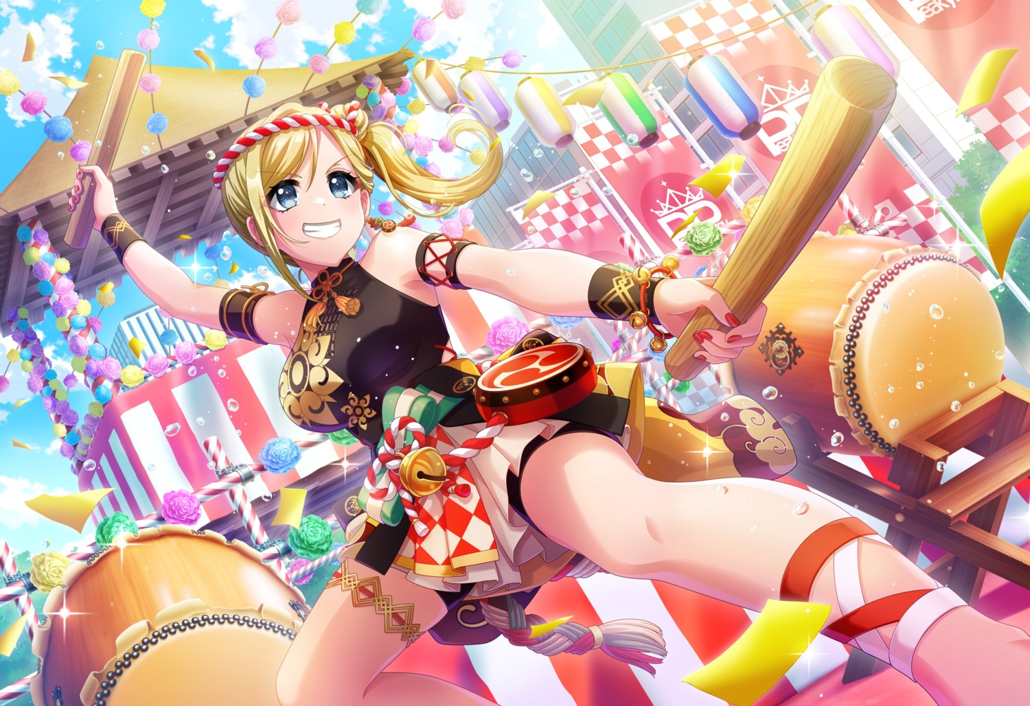bike_shorts, d4dj, garter, japanese_clothes, sasago_jennifer_yuka, tagme
