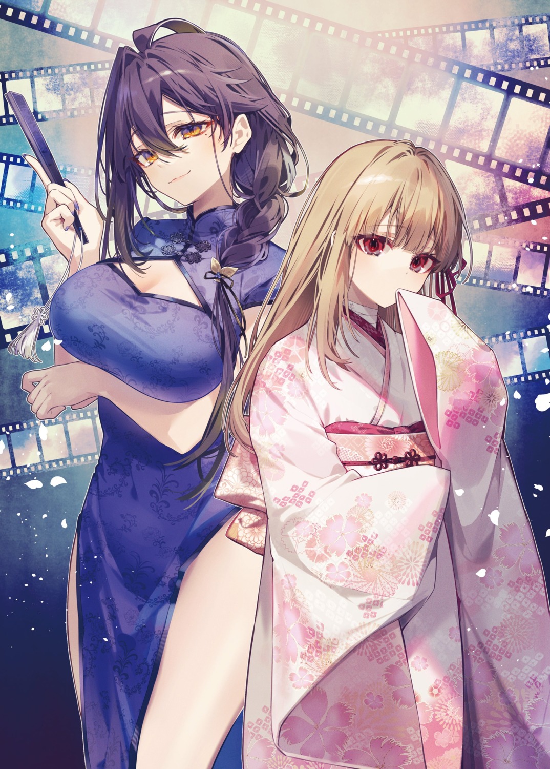 bandages, breast_hold, chinadress, cleavage, gokumon_nadeshiko, gokumon_nadeshiko_kokoniari, ichijiku_amana, kimono