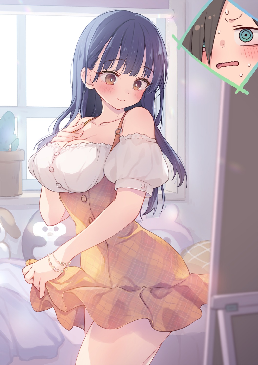 boku_no_kokoro_no_yabai_yatsu, dress, ichikawa_kyoutarou, konomi, skirt_lift, yamada_anna