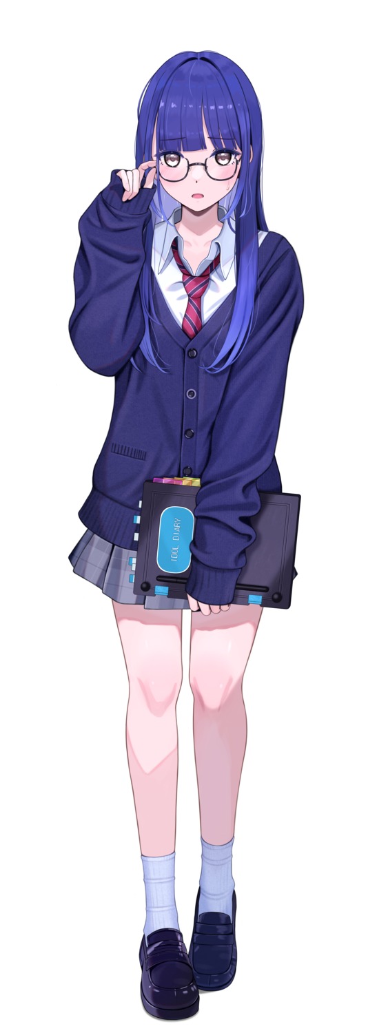 inaka_44, megane, seifuku, sweater