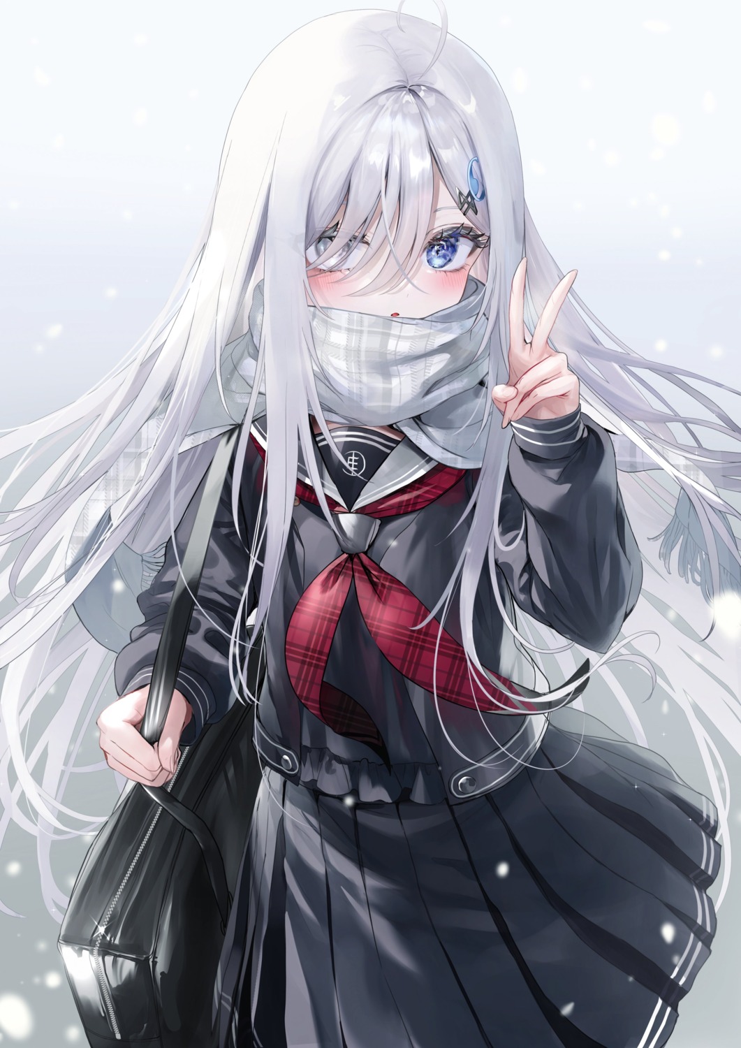 heterochromia, nekometaru, seifuku, shibou_yuugi_de_meshi_wo_kuu., sorimachi_yuuki