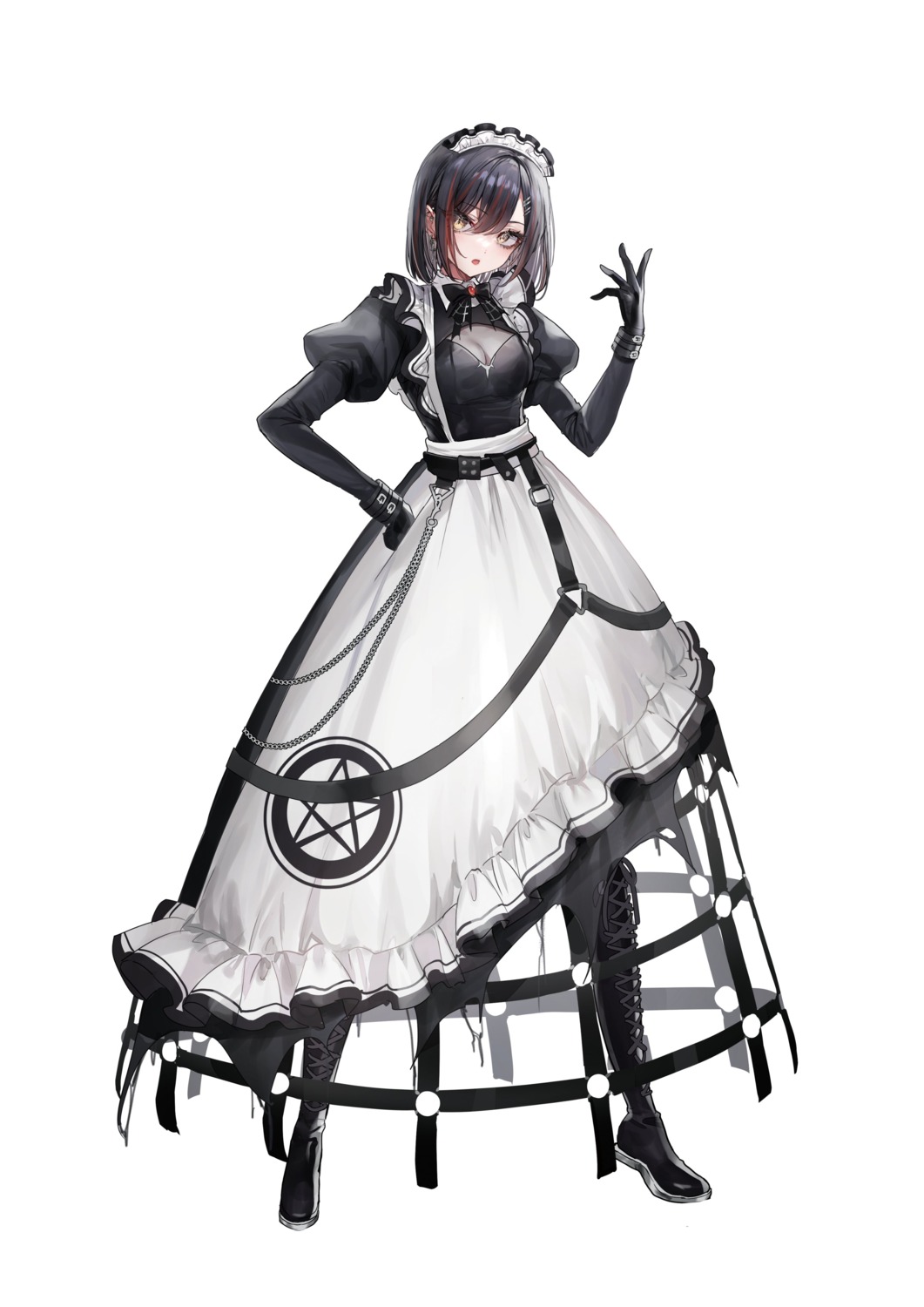 kokutou_(shibou_yuugi), maid, nekometaru, shibou_yuugi_de_meshi_wo_kuu., torn_clothes