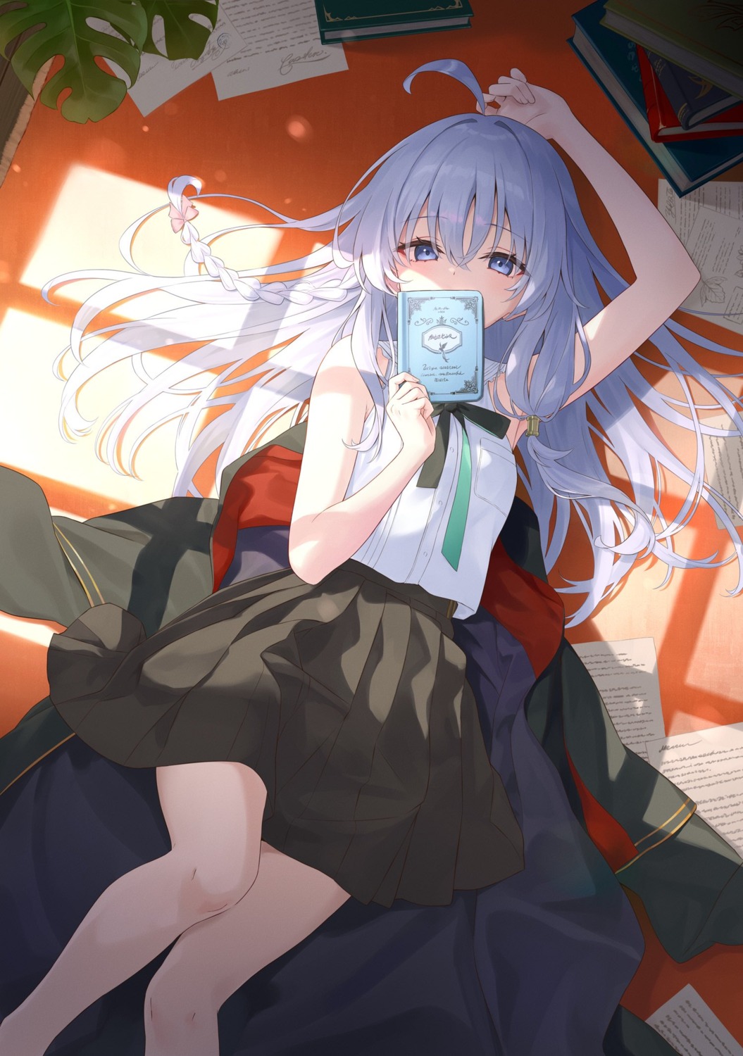 azuuru, elaina_(majotabi), majo_no_tabitabi, seifuku, skirt_lift