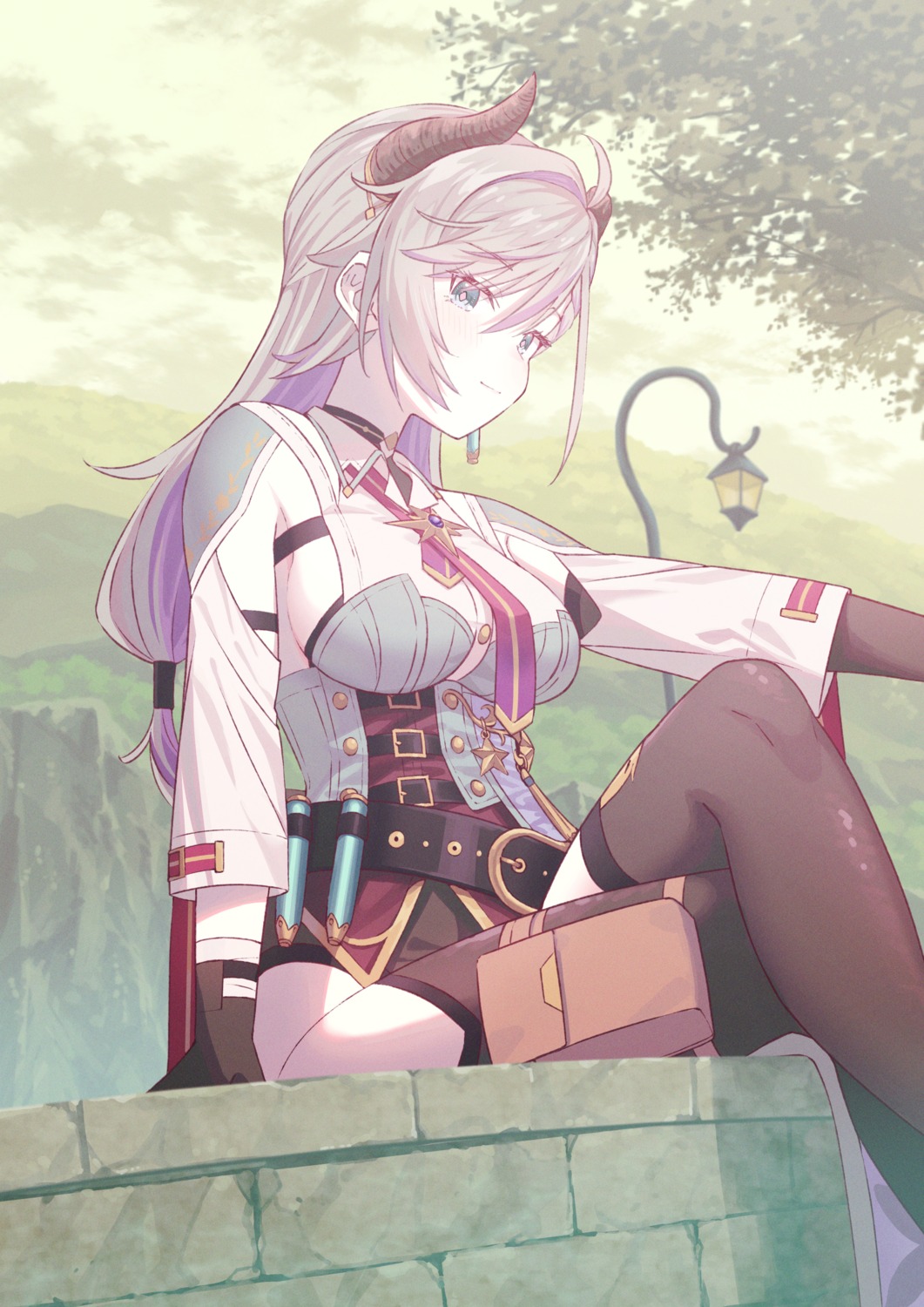 atelier, atelier_resleriana, bandages, garter, horns, komizuki, thighhighs, valeria_(atelier)