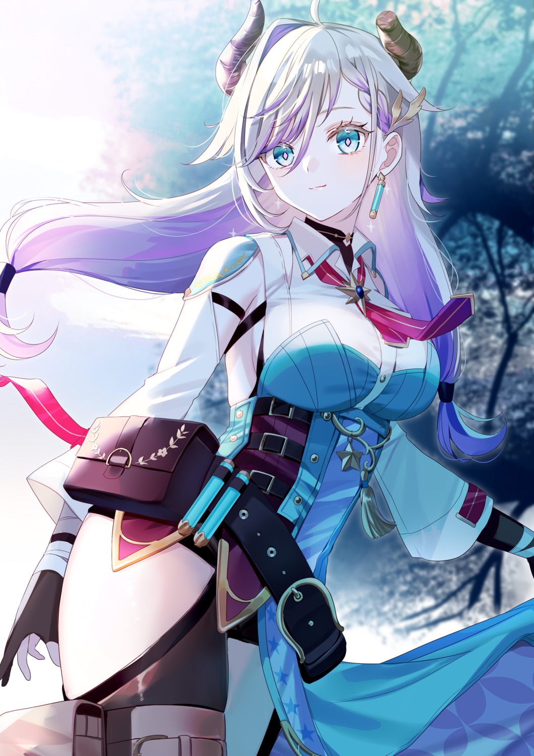 atelier, atelier_resleriana, bandages, garter, horns, misumi, no_bra, skirt_lift