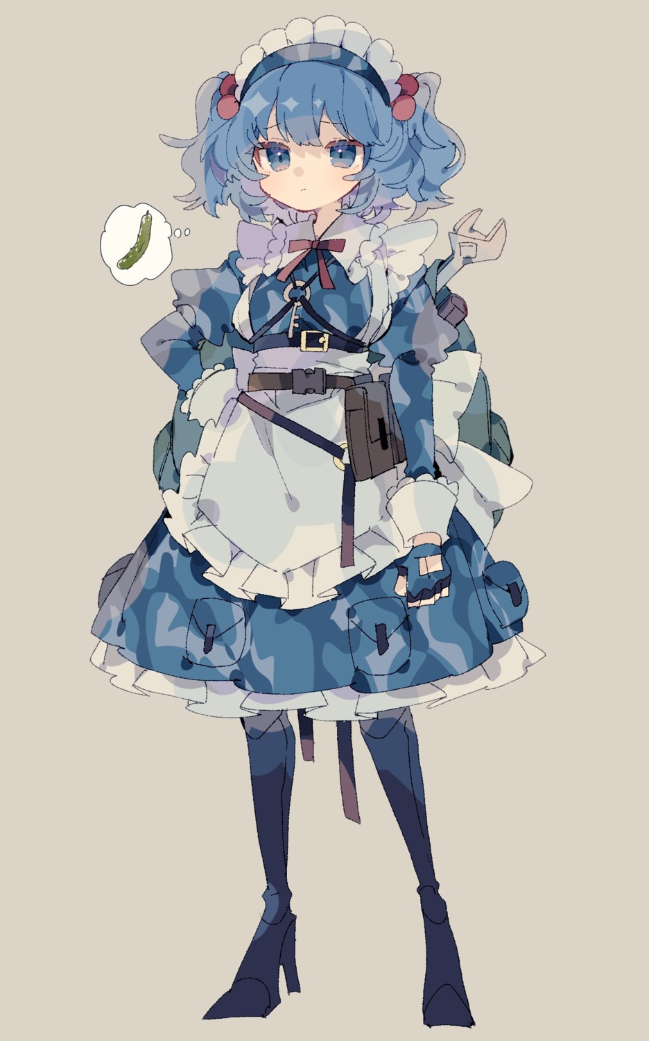 heels, kawashiro_nitori, maid, niko_rashika, touhou