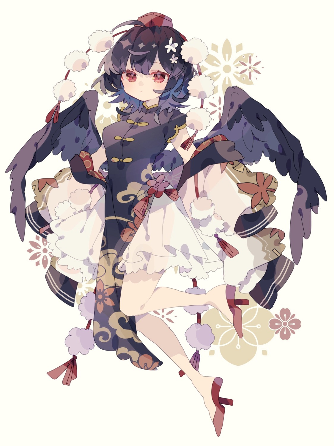 asian_clothes, niko_rashika, see_through, shameimaru_aya, touhou, wings