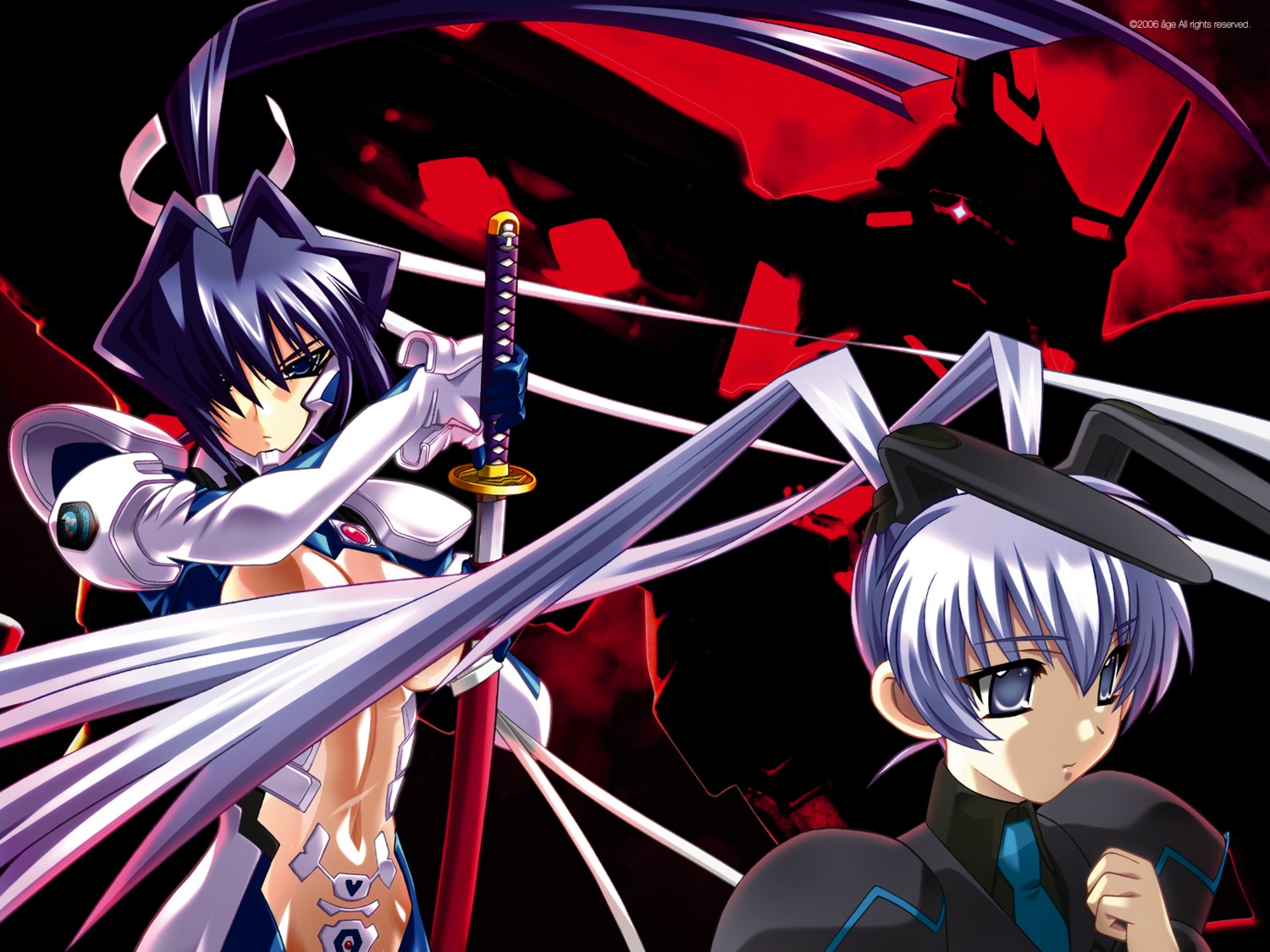 bodysuit, bou, mitsurugi_meiya, muv-luv, muv-luv_alternative, sword, wallpaper, yashiro_kasumi