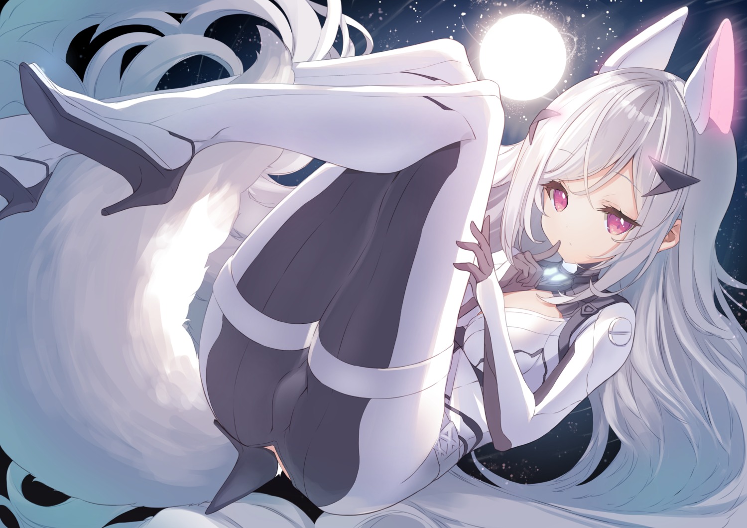 animal_ears, bodysuit, heels, kitsune, mysteria_(p19), p19, tail