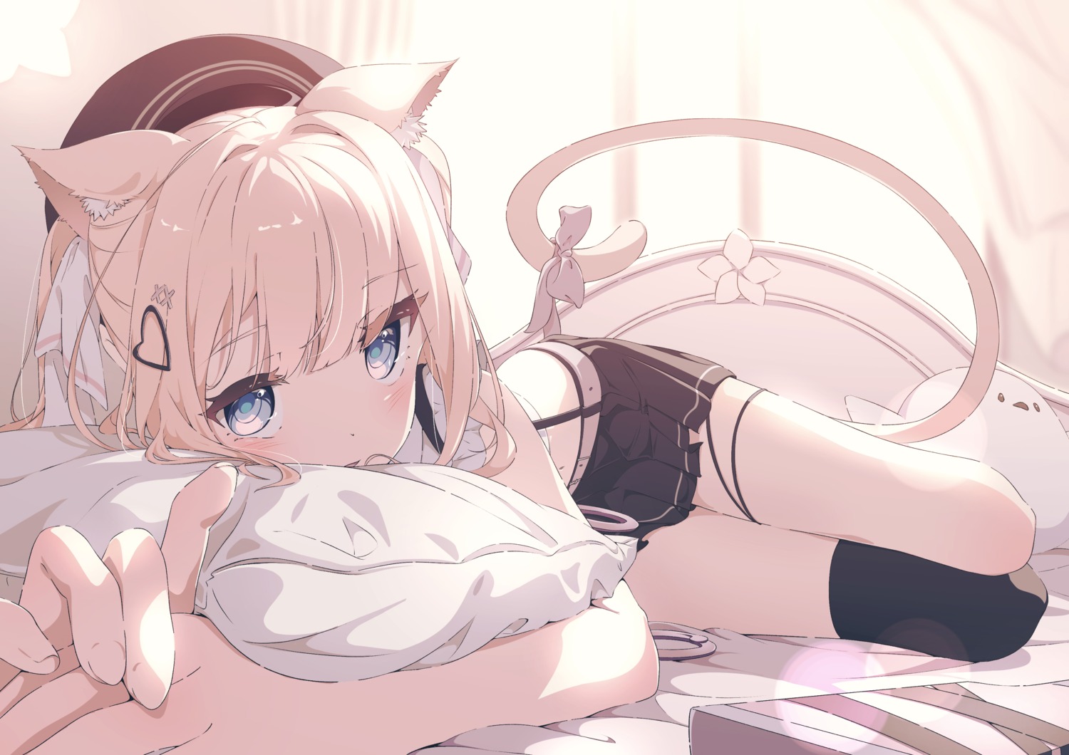 animal_ears, garter, indie_virtual_youtuber, kazueru, nekomimi, tail, thighhighs, yukinoshita_peo