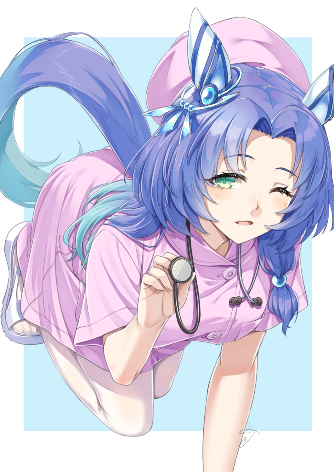 animal_ears, godolphin_barb_(umamusume), miri_(ago550421), nurse, pantyhose, tail, uma_musume_pretty_derby