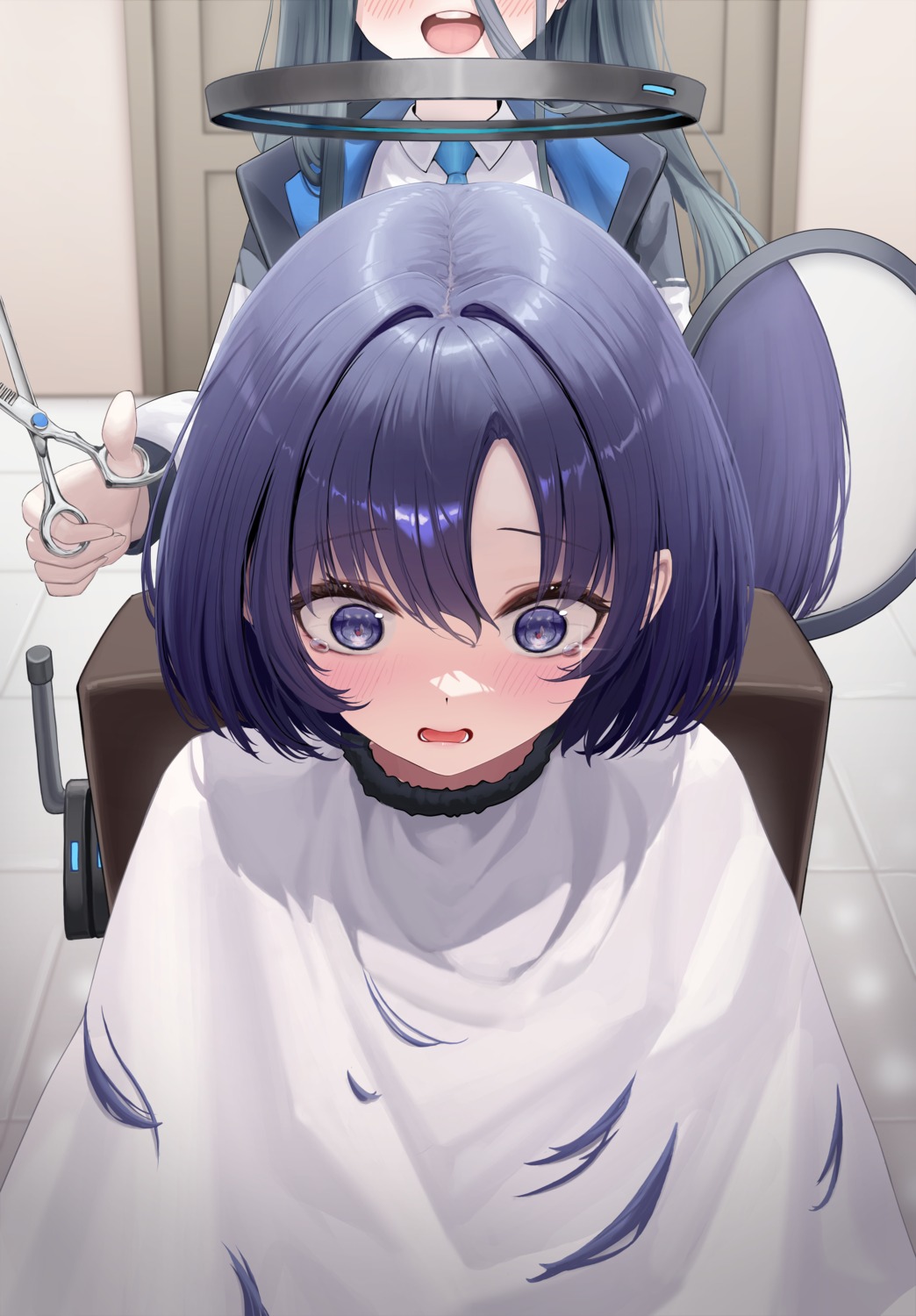 blue_archive, halo, hayase_yuuka, sagatin, seifuku, tendou_aris