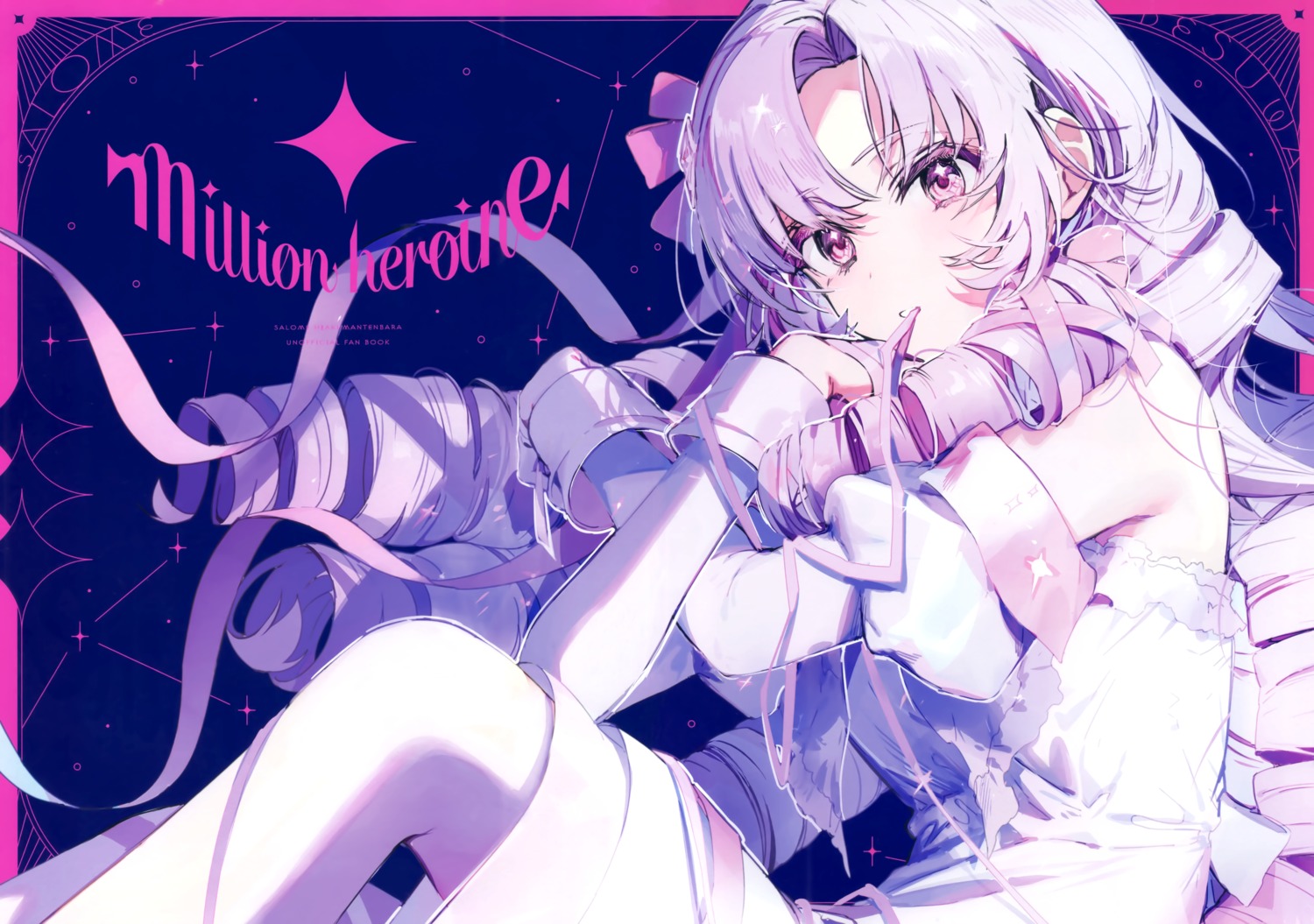 attaka_taoru, dress, hyakumantenbara_salome, nijisanji, pantyhose, skirt_lift, wata_(attaka_taoru)
