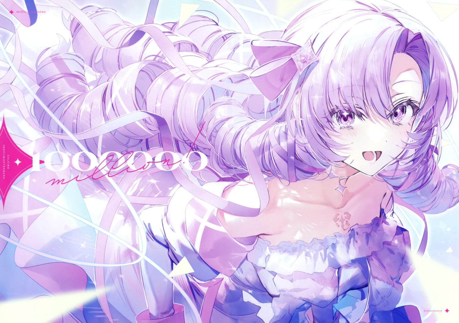attaka_taoru, dress, hyakumantenbara_salome, nijisanji, no_bra, tattoo, wata_(attaka_taoru)