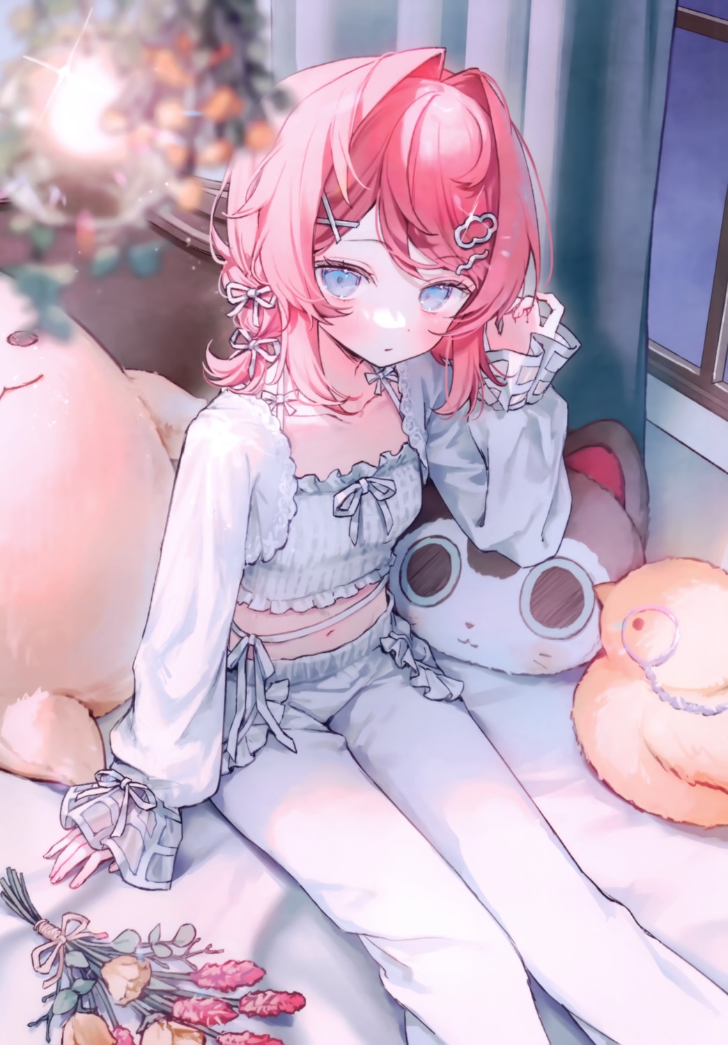 ange_katrina, nijisanji, pajama, see_through, shiromi_nimi, shiromi_nimi_(circle)