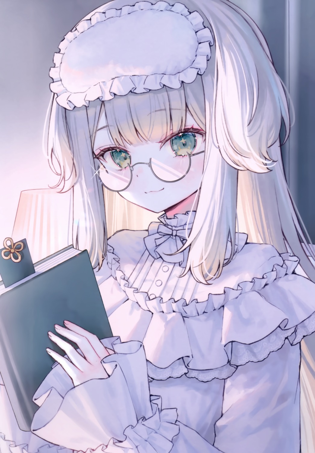 animal_ears, inumimi, megane, nijisanji, pajama, shioriha_ruri, shiromi_nimi, shiromi_nimi_(circle)