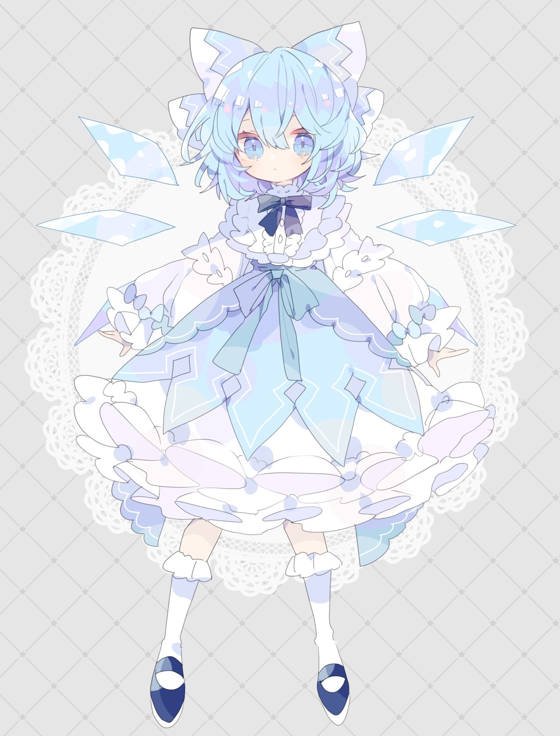 cirno, dress, niko_rashika, touhou, wings
