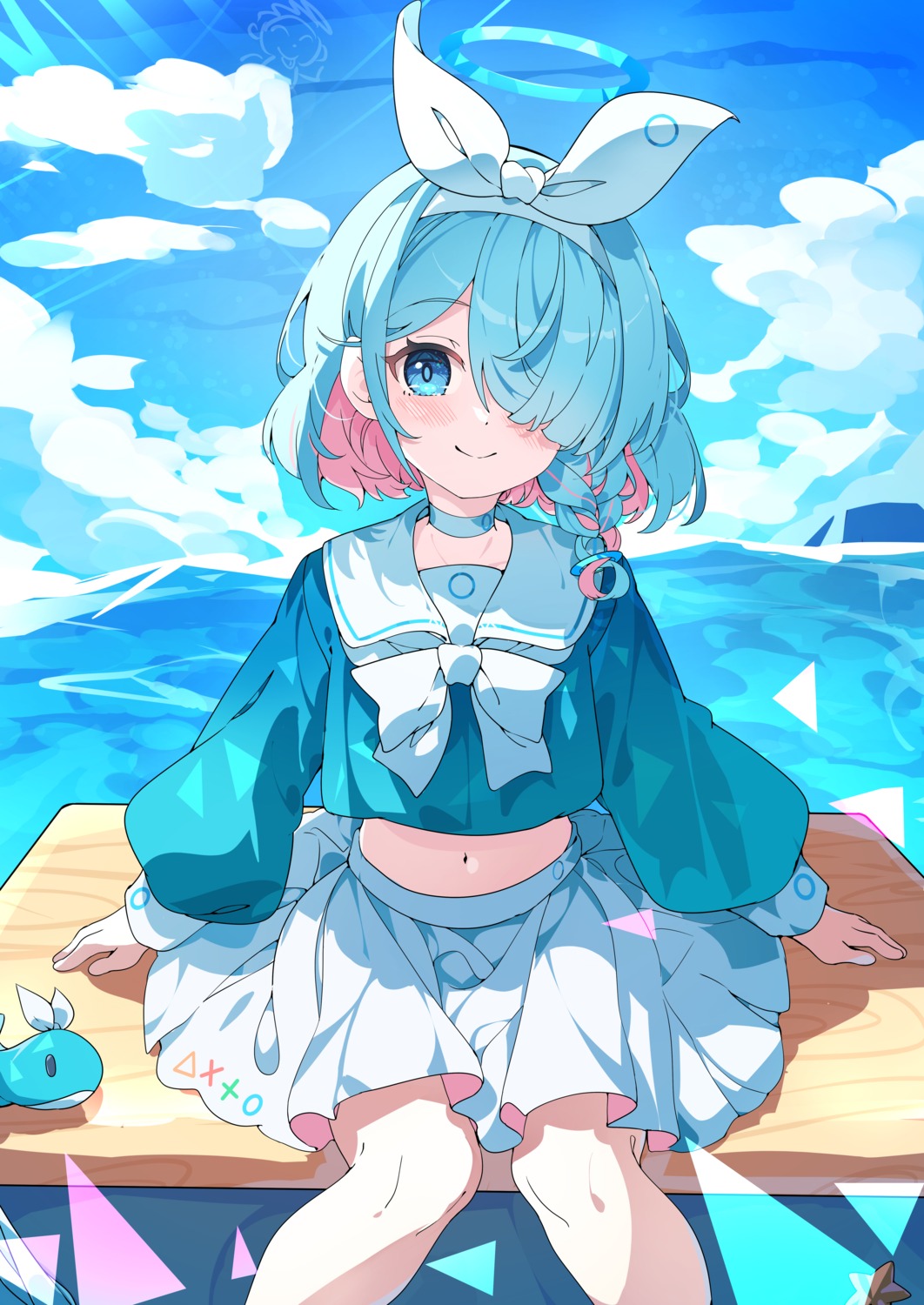 arona_(blue_archive), blue_archive, halo, hua-huahua, seifuku